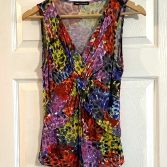 Multi-Color Cable & Gauge Cross Knot Tank, Size Small - Picture 9 of 10